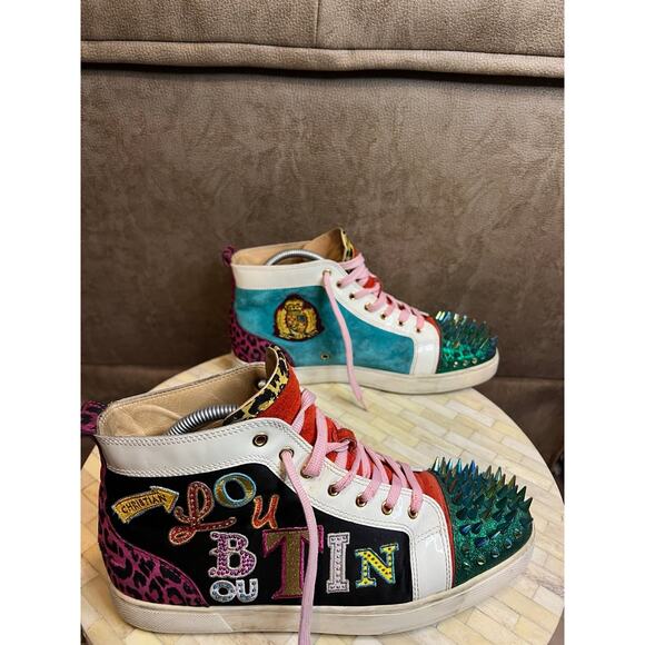 Christian Louboutin Lou Spikes Multicolor High-Top Sneakers main image 4
